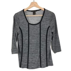 Susan Lawrence Heather Grey Stretch Ribbed Top